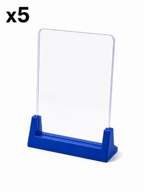 (5) Blue Trading Card Single Top Loader Display Stand (Set of 5)